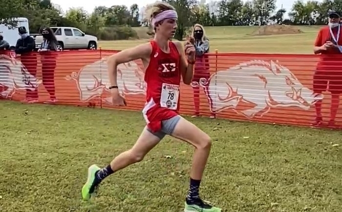 Student running in race