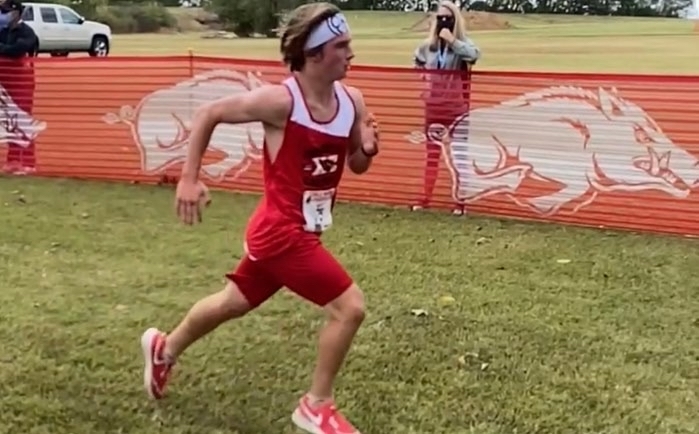Student running in race