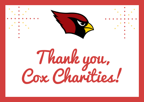 Thank you, cox charities! Graphic
