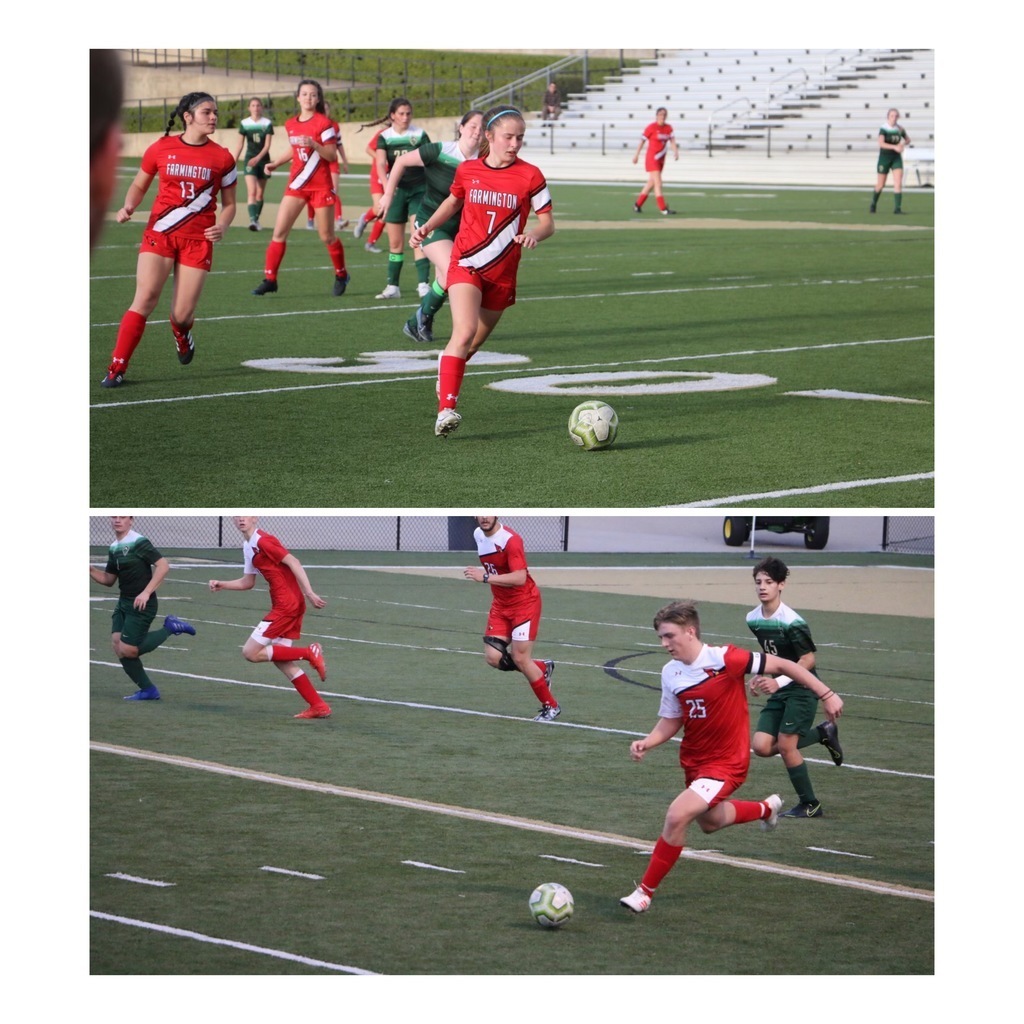 Action shot of a female soccer athlete running up to kick a soccer ball. Action shot of a male soccer athlete running up to kick a soccer ball down the field. 
