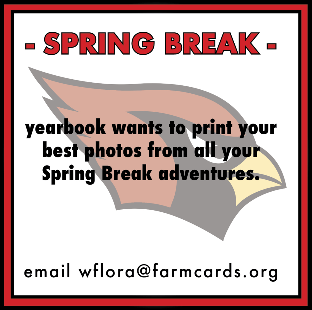 graphic: yearbook wants to print awesome photos from all your Spring Break adventures. 