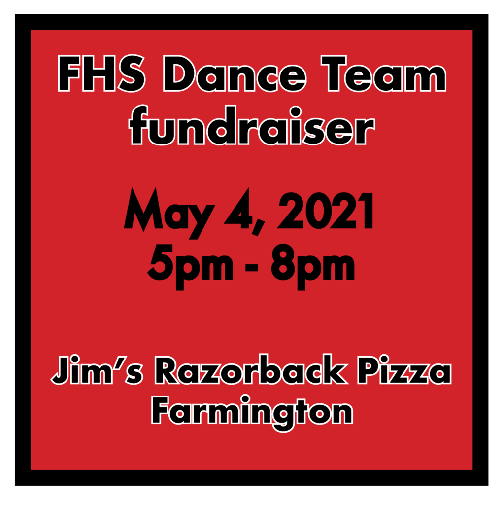 May 4th, 2020 5pm-8pm Jims Razorback Pizza percentage night to support dance