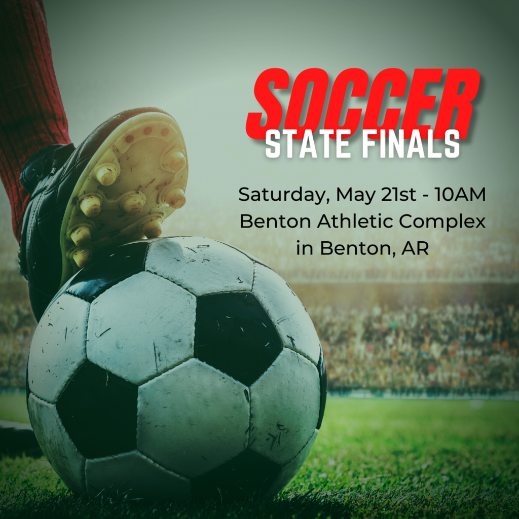 graphic: The details for the 4A Boys Soccer State Championship have been announced! The Farmington Cardinals will take on Clarksville Saturday, May 21st at 10AM at Benton Athletic Complex. Tickets can only be purchased online at bit.ly/FHSsoccer.