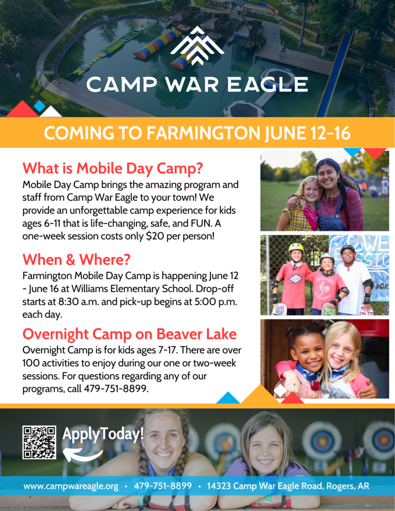 Camp War Eagle information for Summer 2023