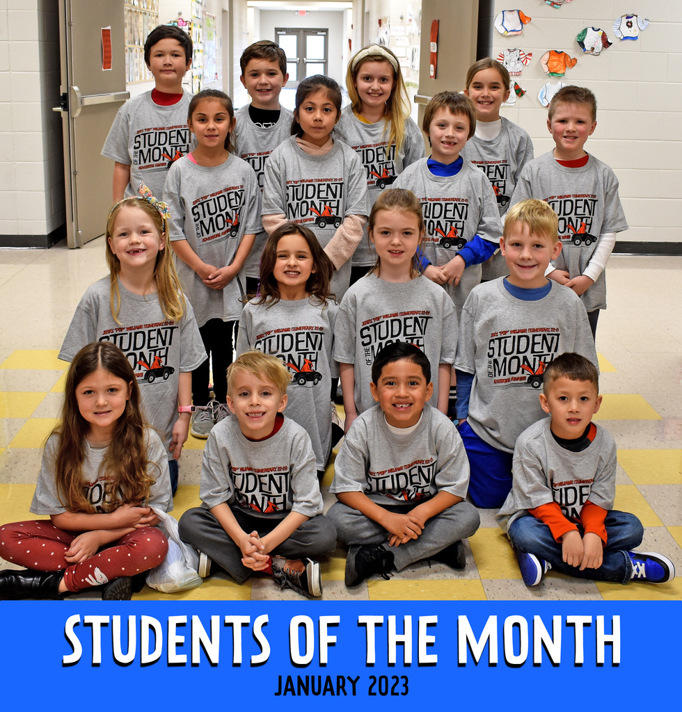 January Students of the Month posing for a photo