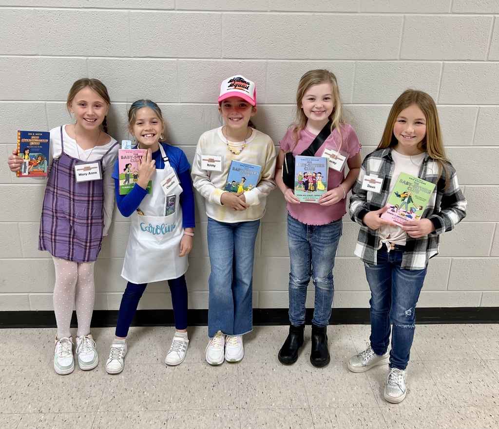 5 students dressed up on Book Character Day