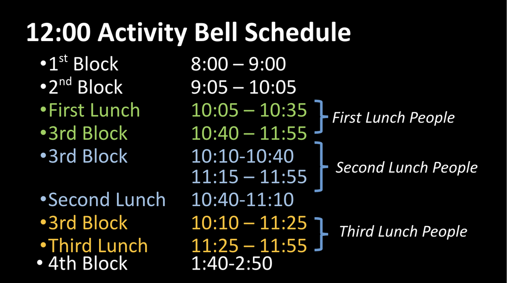 activity schedule