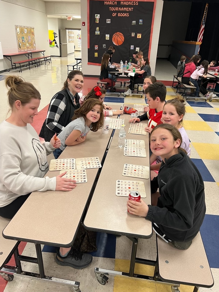 Group of students and parents playing Bingo