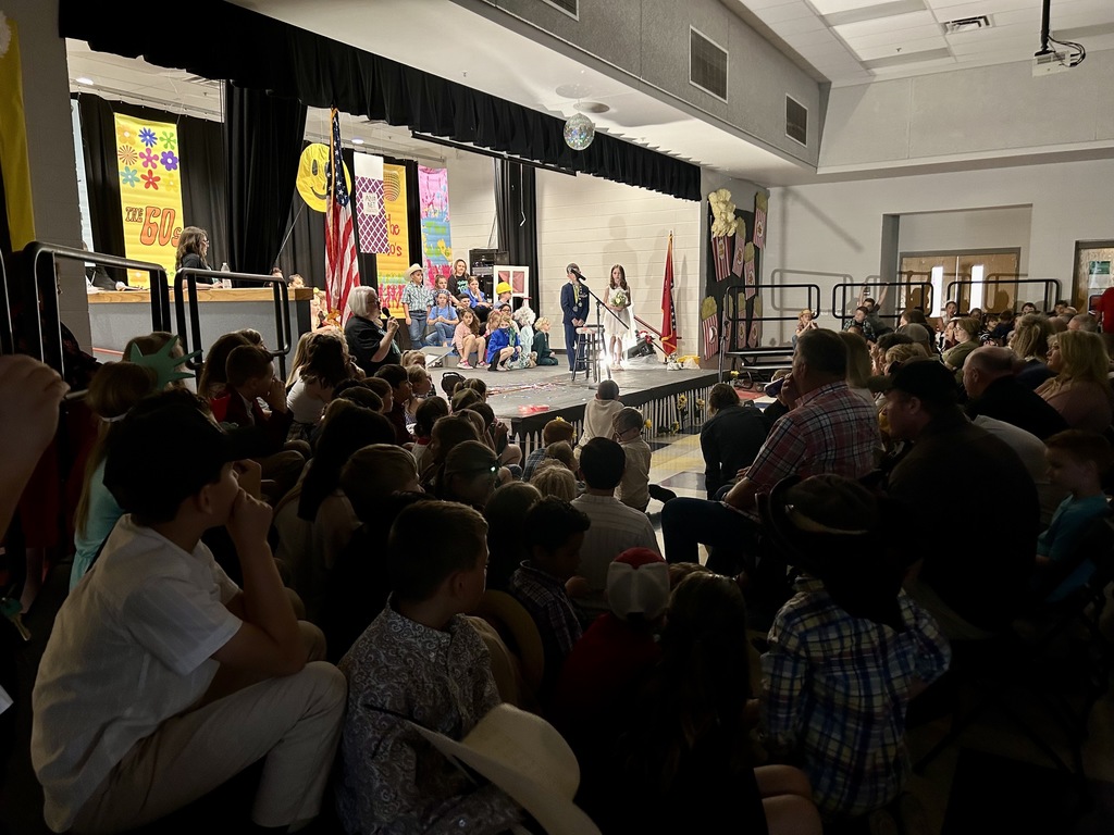 Students on stage during Grandparents Day