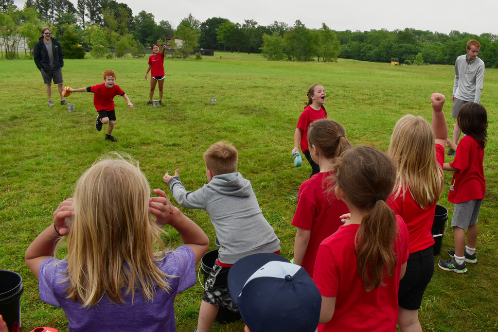 Students race during field day
