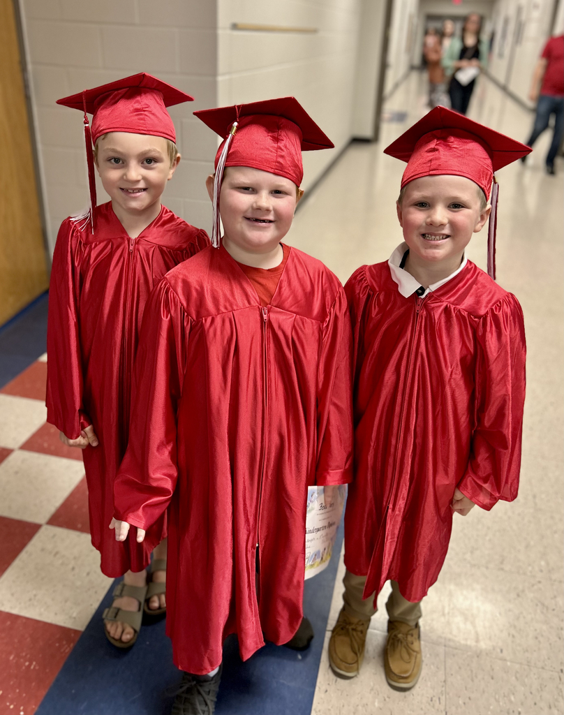 Kindergarteners in cap and gown