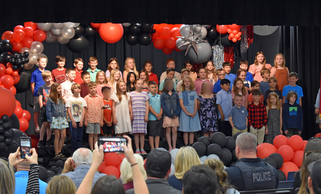 Mrs. Sutton & Ms. Sanders' classes on stage during Moving Up ceremony